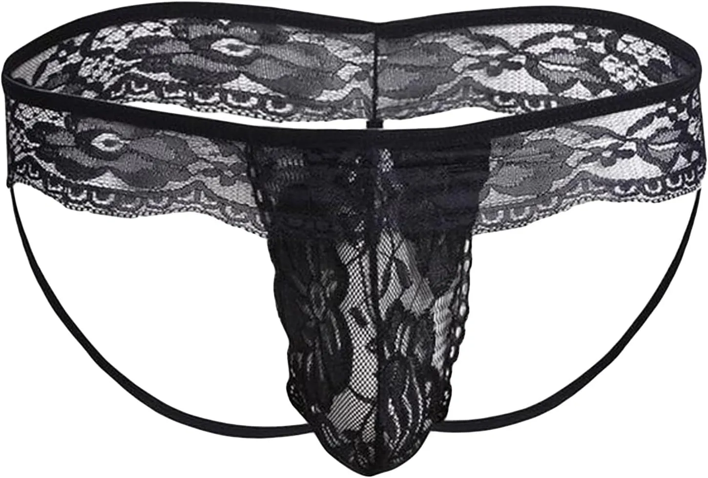 JEShifangjiusu Men'S Lace G-String Floral Underwear Mesh Thongs Bikini Briefs Panties Sexy Sheer Bikini Sissy Thong Briefs
