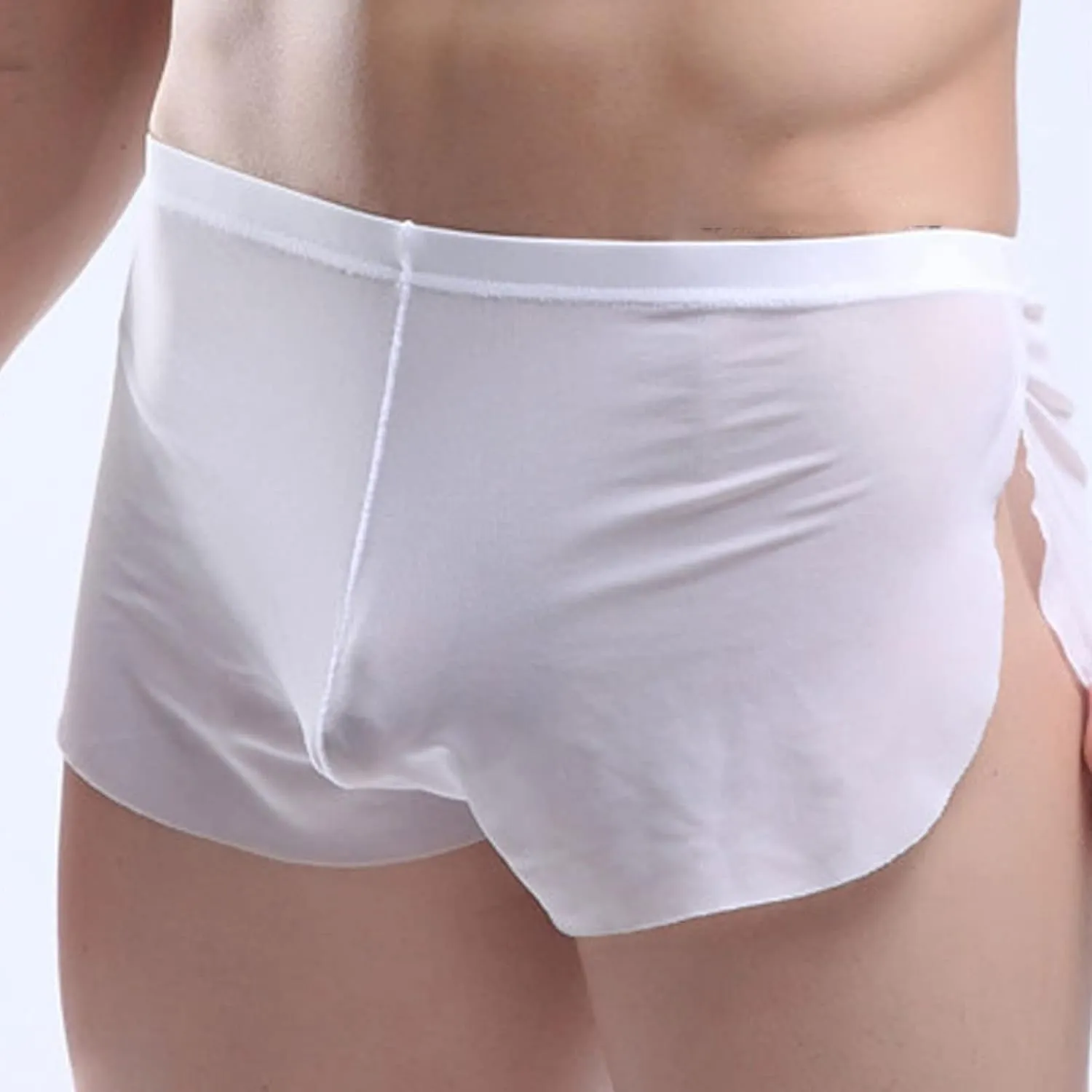 JEShifangjiusu Mens Sexy Mesh Underwear Low Rise Briefs Bulge Enhancing Pouch Casual See Through Side Slit Underpants