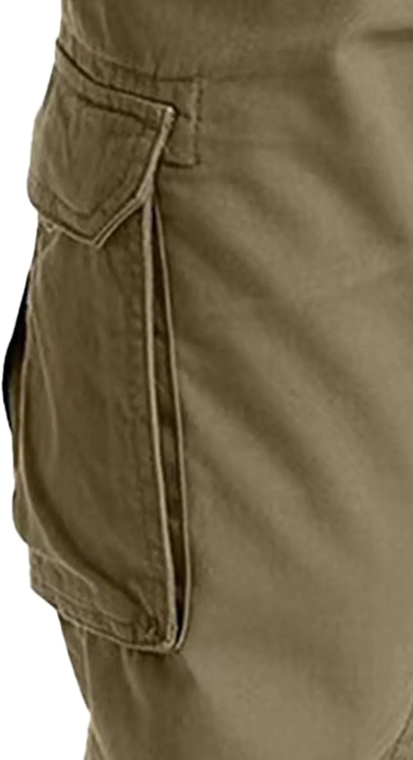 JEShifangjiusu Mens Wild Cargo Pants Stretch Hiking Work Pants Joggers Sweatpants Casual Slim Fit Chino Trousers With Pockets