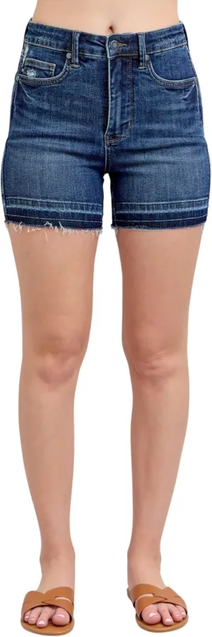 Judy Blue High Waist Tummy Control Destroy Release Hem Shorts