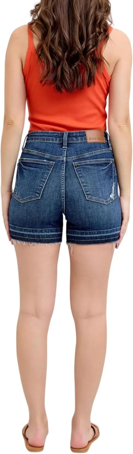 Judy Blue High Waist Tummy Control Destroy Release Hem Shorts