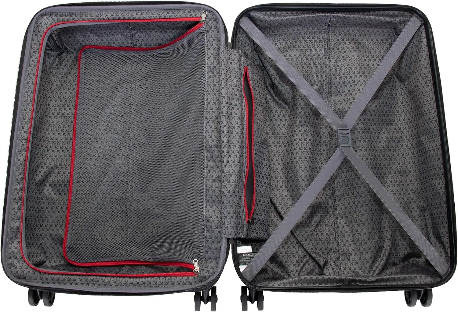 Kenneth Cole Reaction Flying Axis Collection Lightweight Hardside Expandable 8-Wheel Spinner Luggage, Silver, 24-Inch Checked