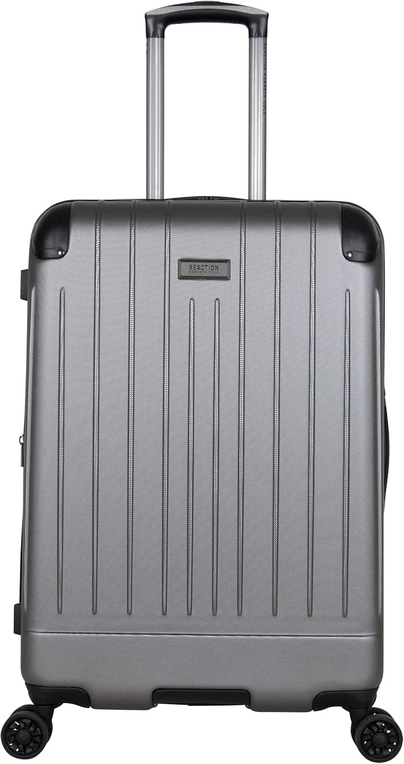 Kenneth Cole Reaction Flying Axis Collection Lightweight Hardside Expandable 8-Wheel Spinner Luggage, Silver, 24-Inch Checked