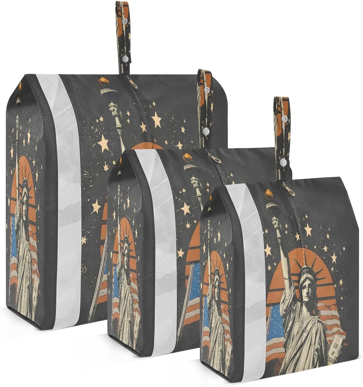 Kigai American Goddess Travel Cubes for Packing 3 PCS Travel Luggage Packing Organizer Foldable Suitcase Storage Bag, Travel Accessories