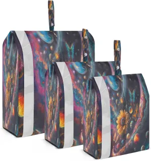 Kigai Butterfly Flower Travel Cubes for Packing 3 PCS Travel Luggage Packing Organizer Foldable Suitcase Storage Bag, Travel Accessories