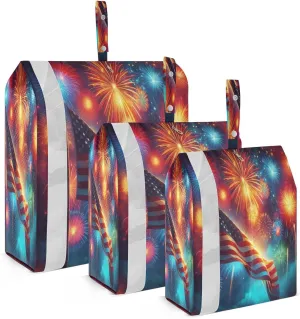 Kigai Independence Day Travel Cubes for Packing 3 PCS Travel Luggage Packing Organizer Foldable Suitcase Storage Bag, Travel Accessories