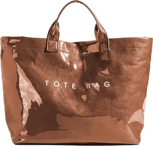 Kraft Paper Tote Bags with PVC Surface for Women Top-handle Bag Vintage Clear Purses Handbag Satchel