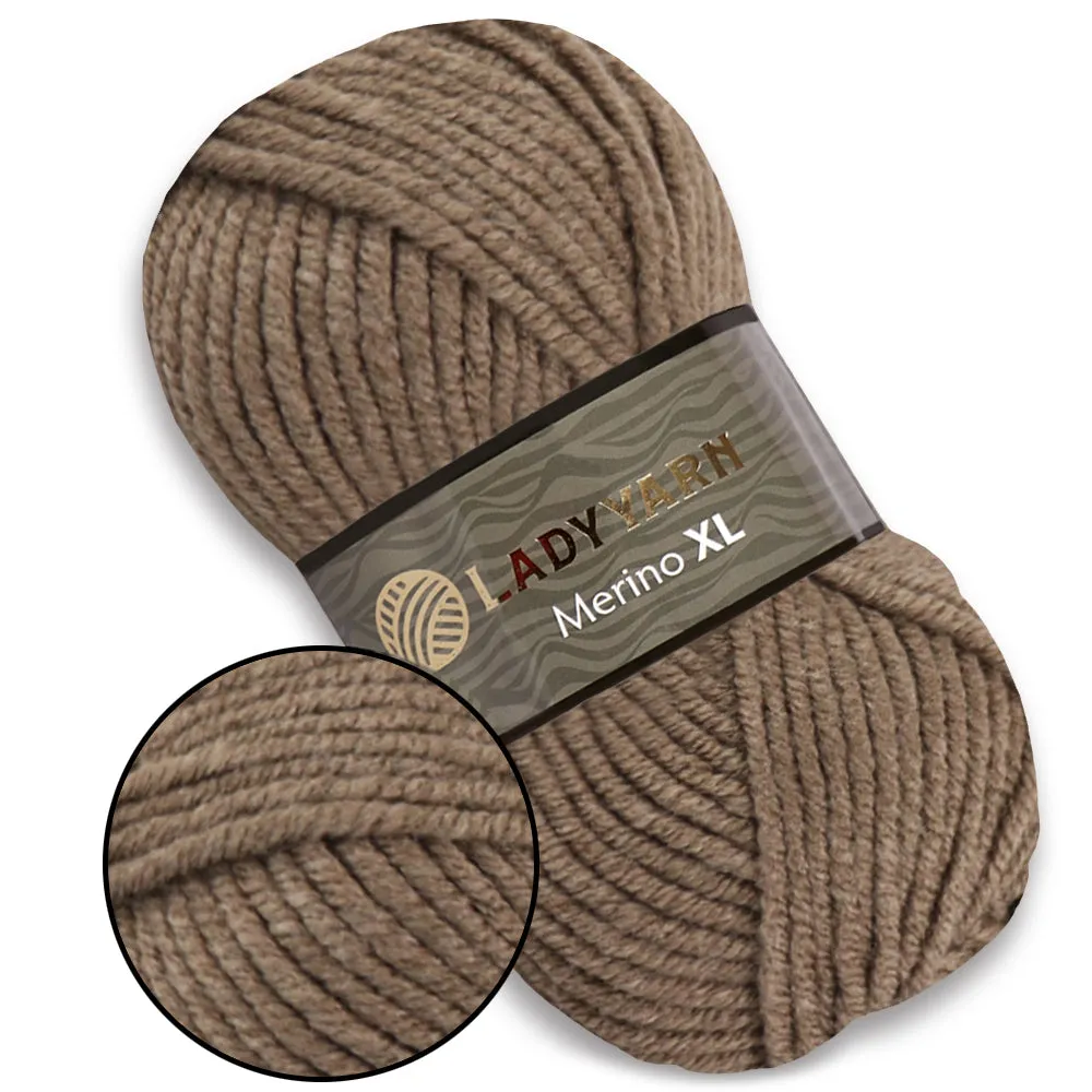 Lady Yarn, Wool Chunky Yarn, Colors 14, 3.5 oz / 109 yards