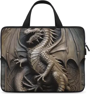 Laptop Bag A Dragon Wings Old Iron Laptop Case Computer Notebook Briefcase Messenger Bag with Adjustable Shoulder Strap 15.6 Inch