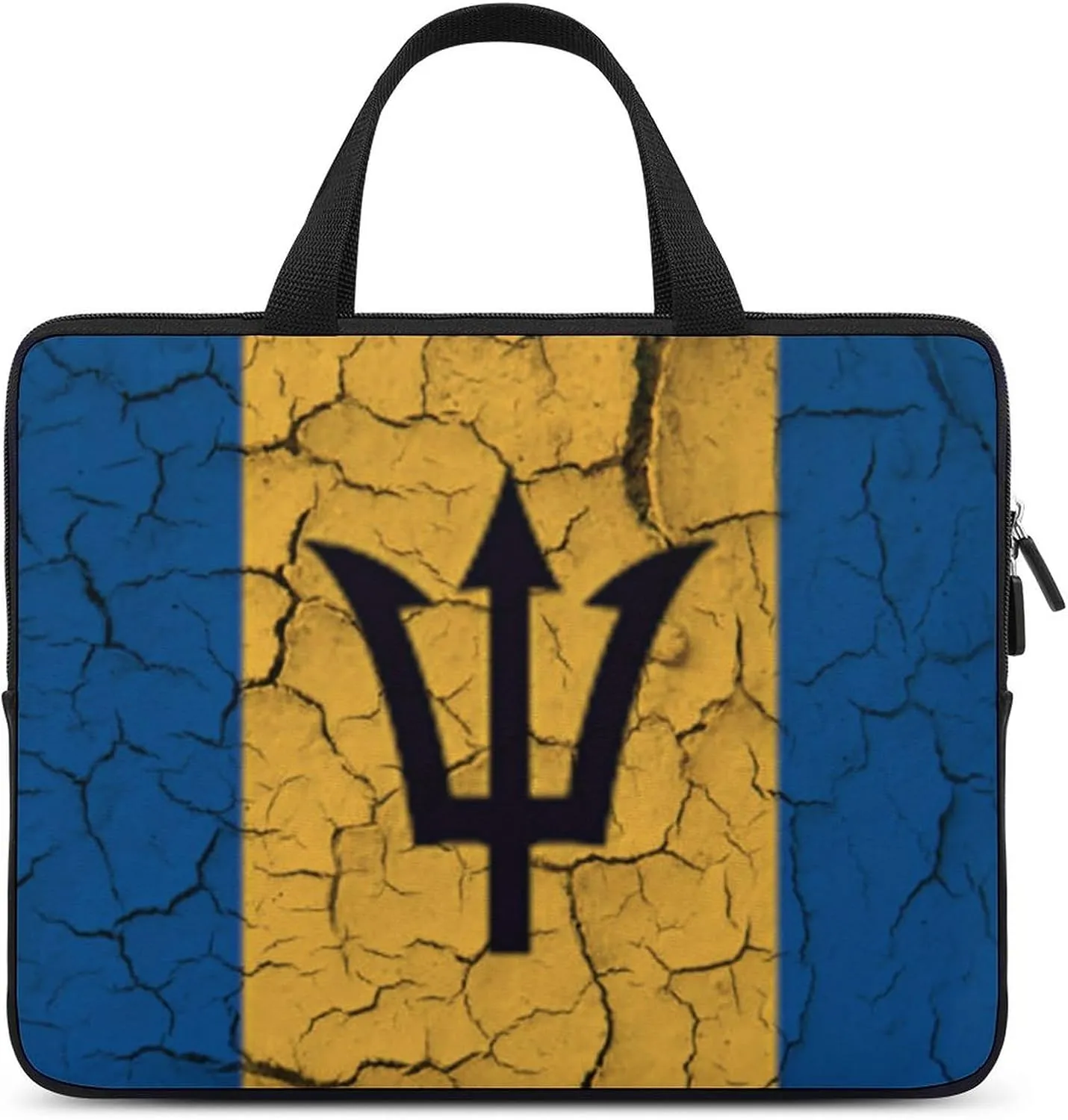 Laptop Bag Barbados Flag Laptop Case Computer Notebook Briefcase Messenger Bag with Adjustable Shoulder Strap 15.6 Inch