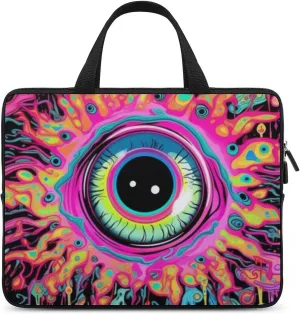 Laptop Bag Blacklight Mushroom Eyes Laptop Case Computer Notebook Briefcase Messenger Bag with Adjustable Shoulder Strap 15.6 Inch