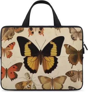 Laptop Bag Butterfly Moth Vintage Laptop Case Computer Notebook Briefcase Messenger Bag with Adjustable Shoulder Strap 15.6 Inch