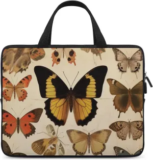 Laptop Bag Butterfly Moth Vintage Laptop Case Computer Notebook Briefcase Messenger Bag with Adjustable Shoulder Strap 15.6 Inch