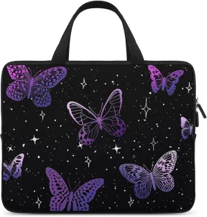 Laptop Bag Fantasy Purple Butterflies Laptop Case Computer Notebook Briefcase Messenger Bag with Adjustable Shoulder Strap 15.6 Inch