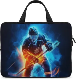 Laptop Bag Hockey Player Playing Laptop Case Computer Notebook Briefcase Messenger Bag with Adjustable Shoulder Strap 15.6 Inch
