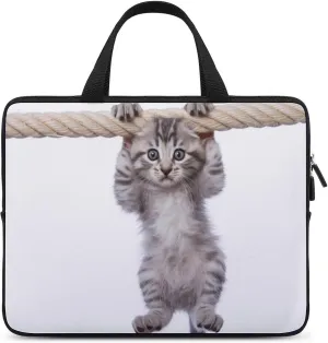 Laptop Bag Kitten Playing Hang in There Laptop Case Computer Notebook Briefcase Messenger Bag with Adjustable Shoulder Strap 15.6 Inch