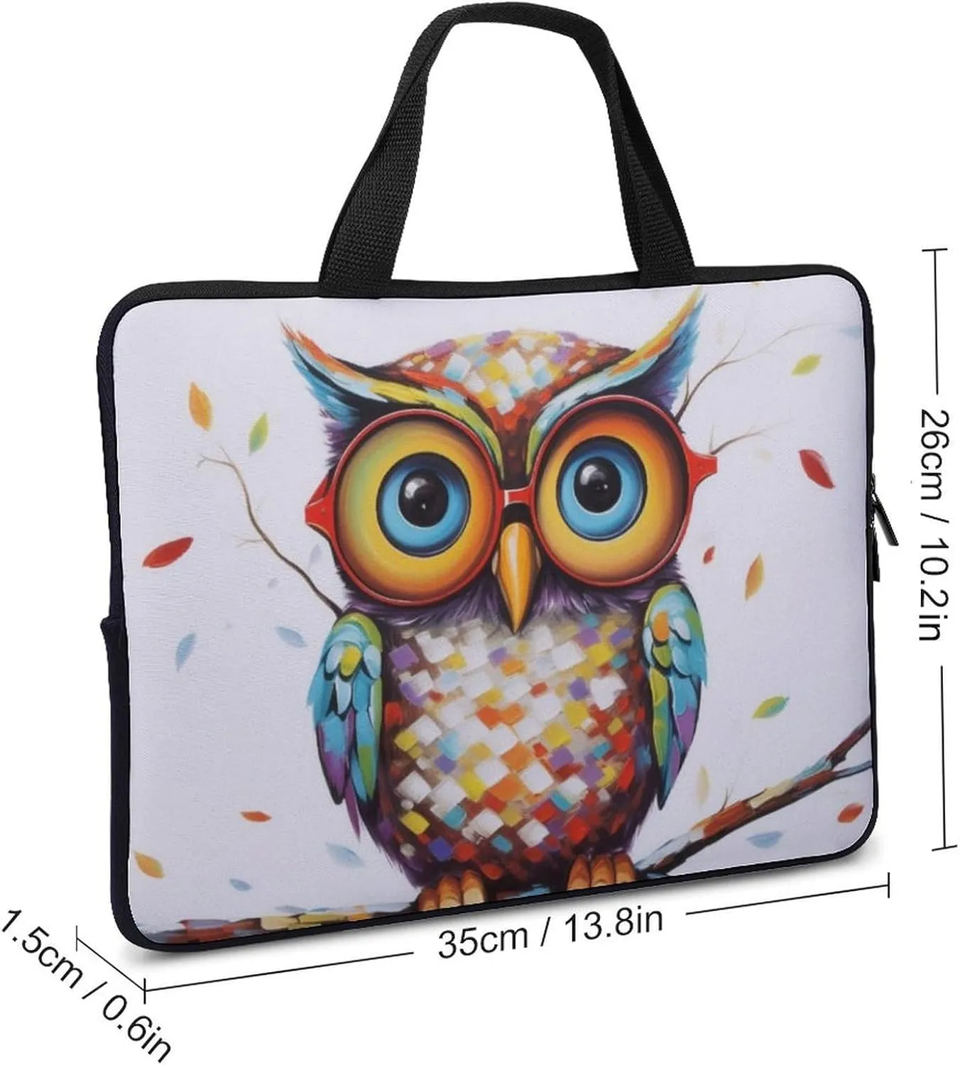 Laptop Bag Mr Owl Laptop Case Computer Notebook Briefcase Messenger Bag with Adjustable Shoulder Strap