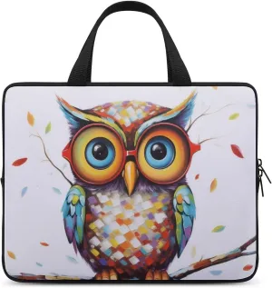 Laptop Bag Mr Owl Laptop Case Computer Notebook Briefcase Messenger Bag with Adjustable Shoulder Strap