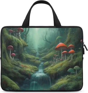 Laptop Bag Mushroom Forest Laptop Case Computer Notebook Briefcase Messenger Bag with Adjustable Shoulder Strap 15.6 Inch