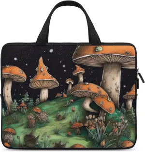 Laptop Bag Mushroom Moon Laptop Case Computer Notebook Briefcase Messenger Bag with Adjustable Shoulder Strap 15.6 Inch