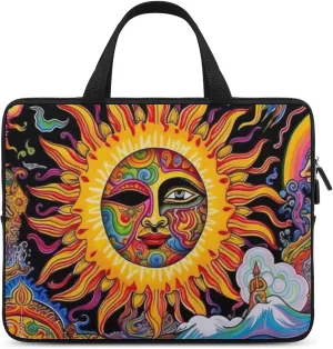 Laptop Bag Mushroom Sun Trippy Laptop Case Computer Notebook Briefcase Messenger Bag with Adjustable Shoulder Strap 15.6 Inch