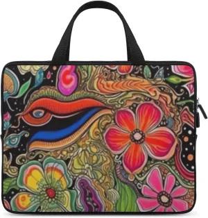 Laptop Bag Mushroom Trippy Laptop Case Computer Notebook Briefcase Messenger Bag with Adjustable Shoulder Strap 15.6 Inch