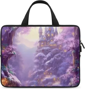 Laptop Bag Painting of Forest Castle Laptop Case Computer Notebook Briefcase Messenger Bag with Adjustable Shoulder Strap 15.6 Inch