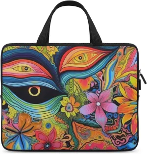 Laptop Bag Psychedelic Flower Eye Laptop Case Computer Notebook Briefcase Messenger Bag with Adjustable Shoulder Strap 15.6 Inch