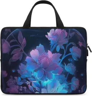 Laptop Bag Purple Flowers in Glass Bottle Laptop Case Computer Notebook Briefcase Messenger Bag with Adjustable Shoulder Strap 15.6 Inch