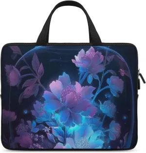 Laptop Bag Purple Flowers in Glass Bottle Laptop Case Computer Notebook Briefcase Messenger Bag with Adjustable Shoulder Strap 15.6 Inch