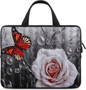 Laptop Bag Romance Pink Rose Floral Laptop Case Computer Notebook Briefcase Messenger Bag with Adjustable Shoulder Strap 15.6 Inch