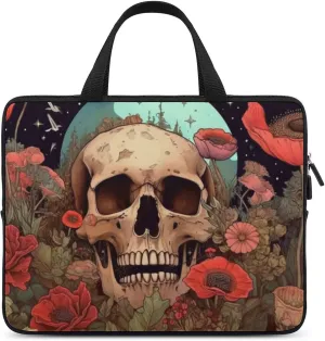 Laptop Bag Skeleton Flower Trippy Laptop Case Computer Notebook Briefcase Messenger Bag with Adjustable Shoulder Strap 15.6 Inch