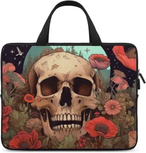 Laptop Bag Skeleton Flower Trippy Laptop Case Computer Notebook Briefcase Messenger Bag with Adjustable Shoulder Strap 15.6 Inch