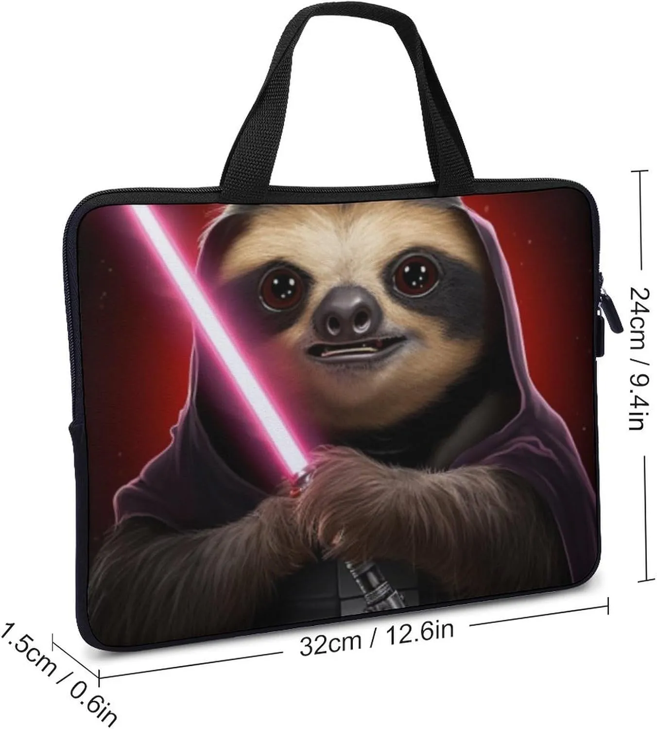 Laptop Bag Sloth Wearing Funny Laptop Case Computer Notebook Briefcase Messenger Bag with Adjustable Shoulder Strap 15.6 Inch