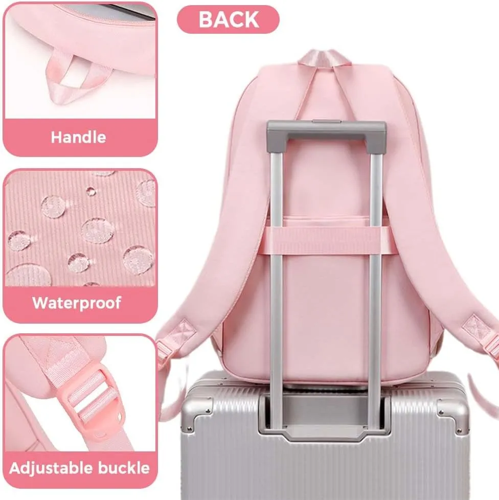 Large Backpack for Teen Girls Kids Cute Aesthetic Laptop Backpack Kawaii Preppy Elementary Middle High School Bookbag