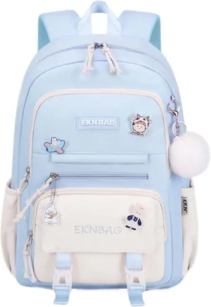 Large Backpack for Teen Girls Kids Cute Aesthetic Laptop Backpack Kawaii Preppy Elementary Middle High School Bookbag