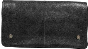 Latico Womens Terry Leather Wallet Handcrafted Lady Clutch - Bills, IDs, Card Holder & Organizer; Classic Purse Features Dual Magnetic Front Closure, Top Zipper Compartment & Back Finger Loop - Black