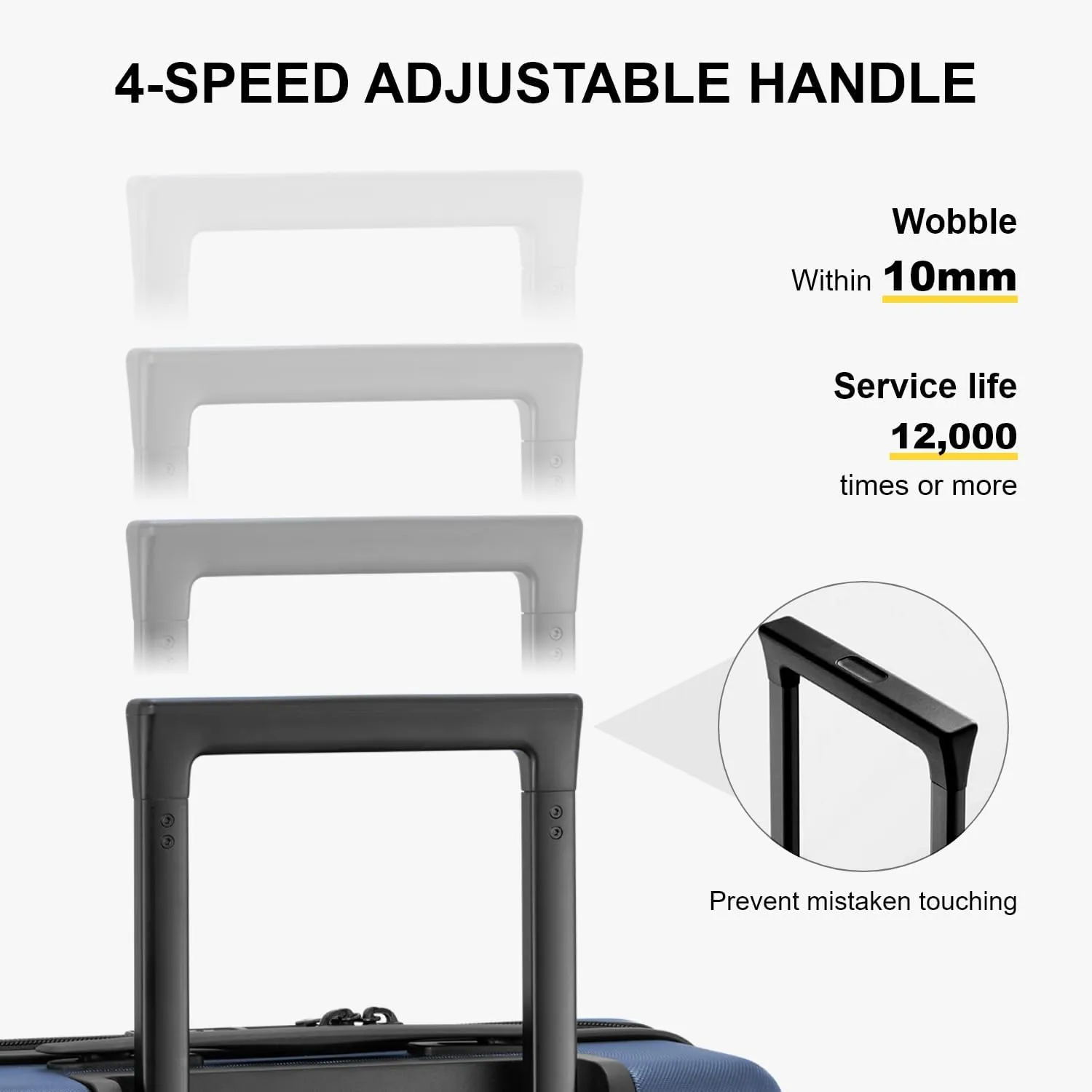LEVEL8 Trunk Luggages, 28 Inch Luggage with Spinner Wheels, Luminous Textured Checked Large Hard Shell Lightweight with Tsa Lock, Navy