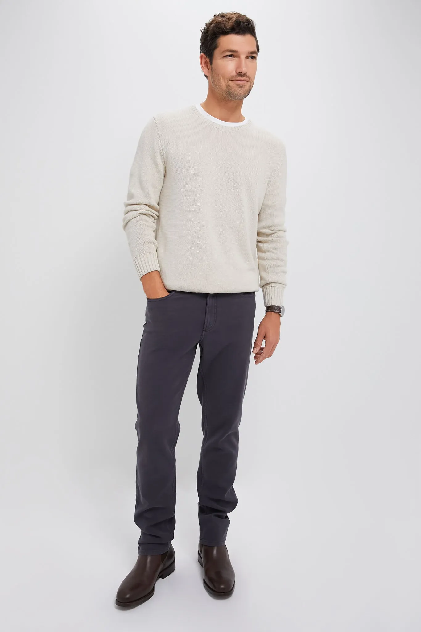 Light Tan All Season Classic Crewneck