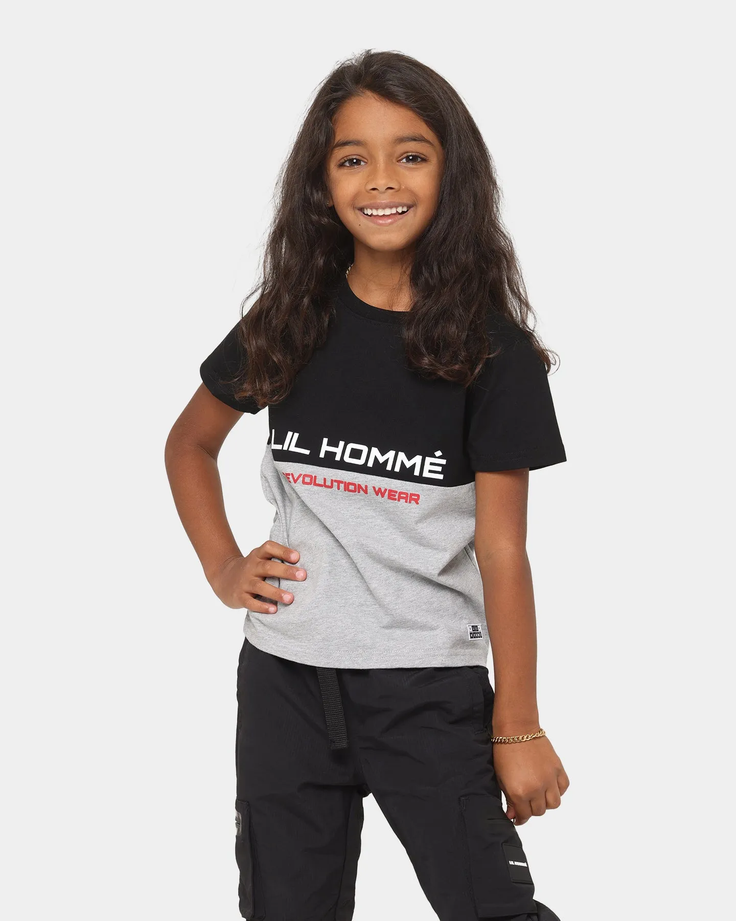 Lil Homme Kids' Revolution Wear Classic T-Shirt Black/Grey