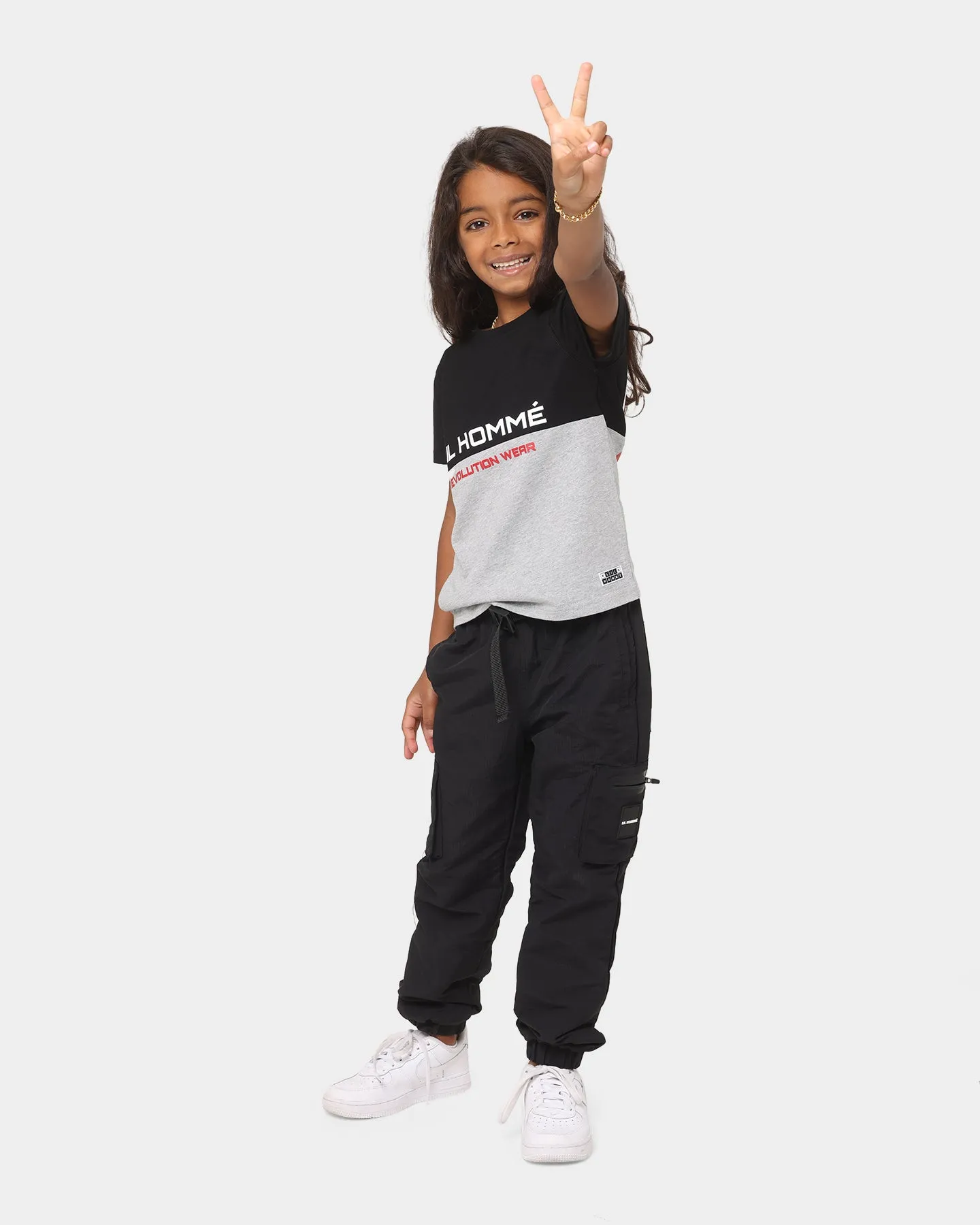 Lil Homme Kids' Revolution Wear Classic T-Shirt Black/Grey