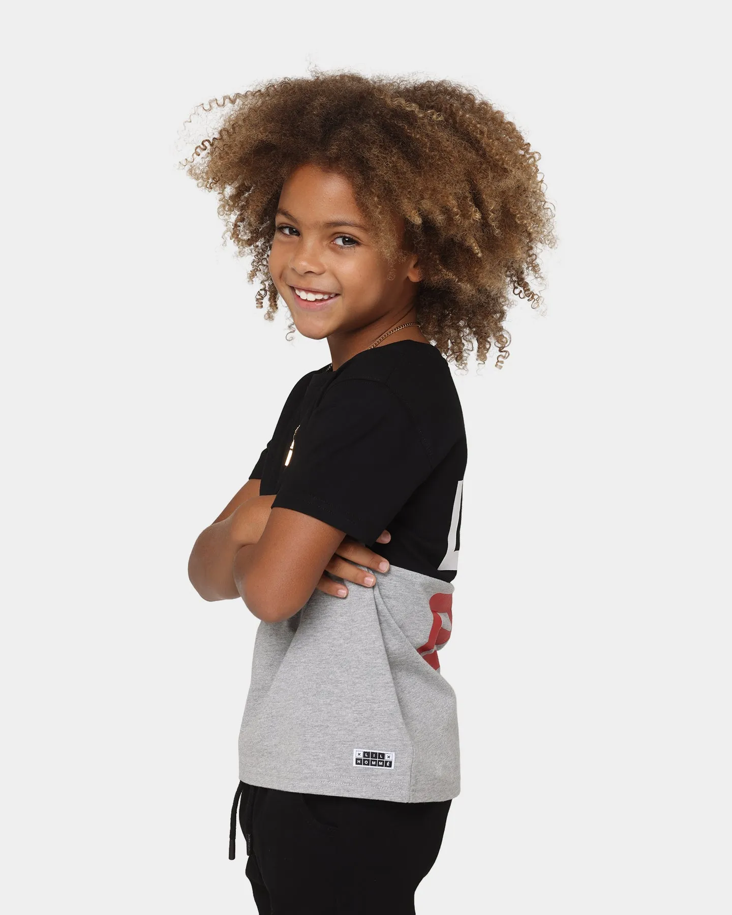 Lil Homme Kids' Revolution Wear Classic T-Shirt Black/Grey