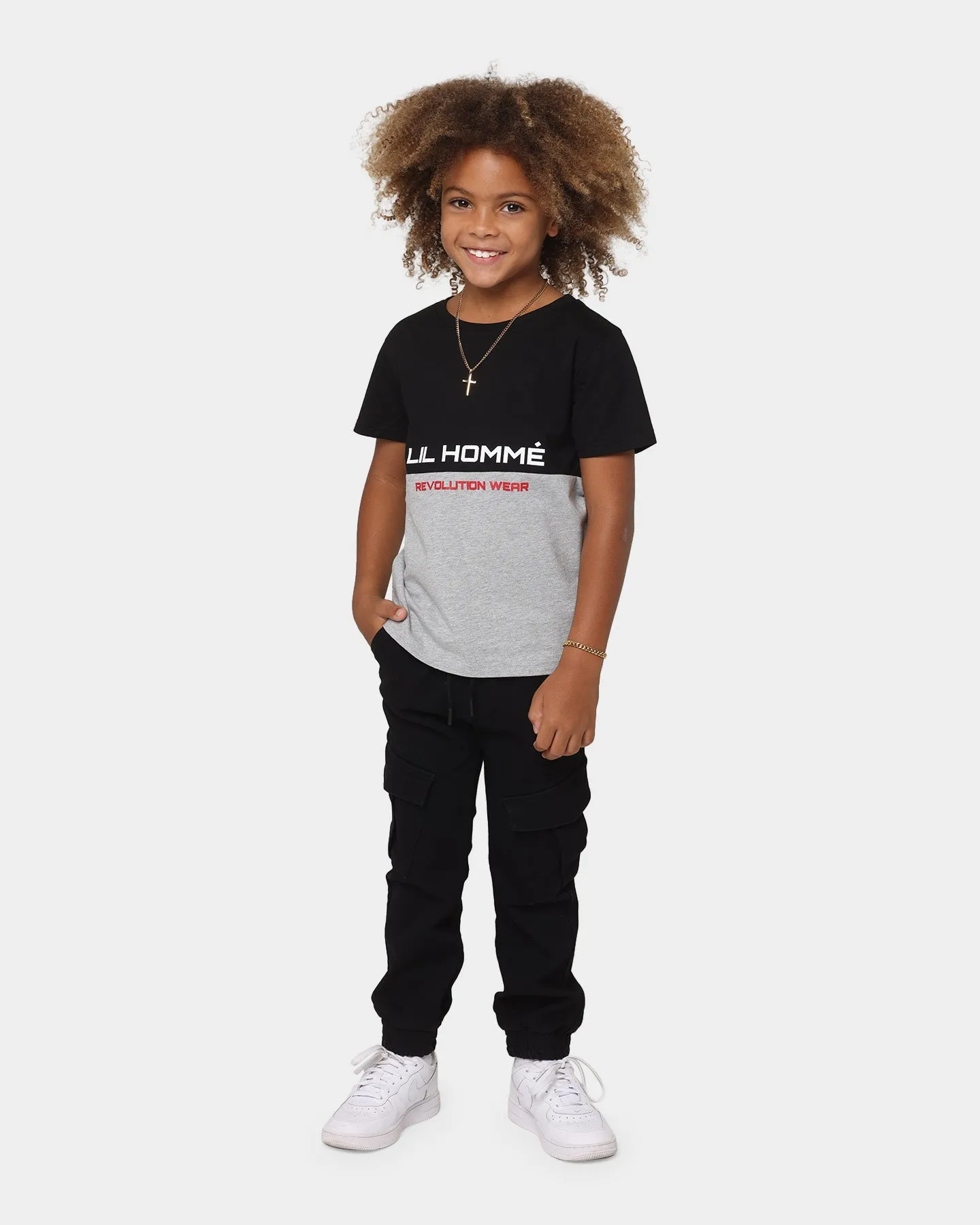 Lil Homme Kids' Revolution Wear Classic T-Shirt Black/Grey