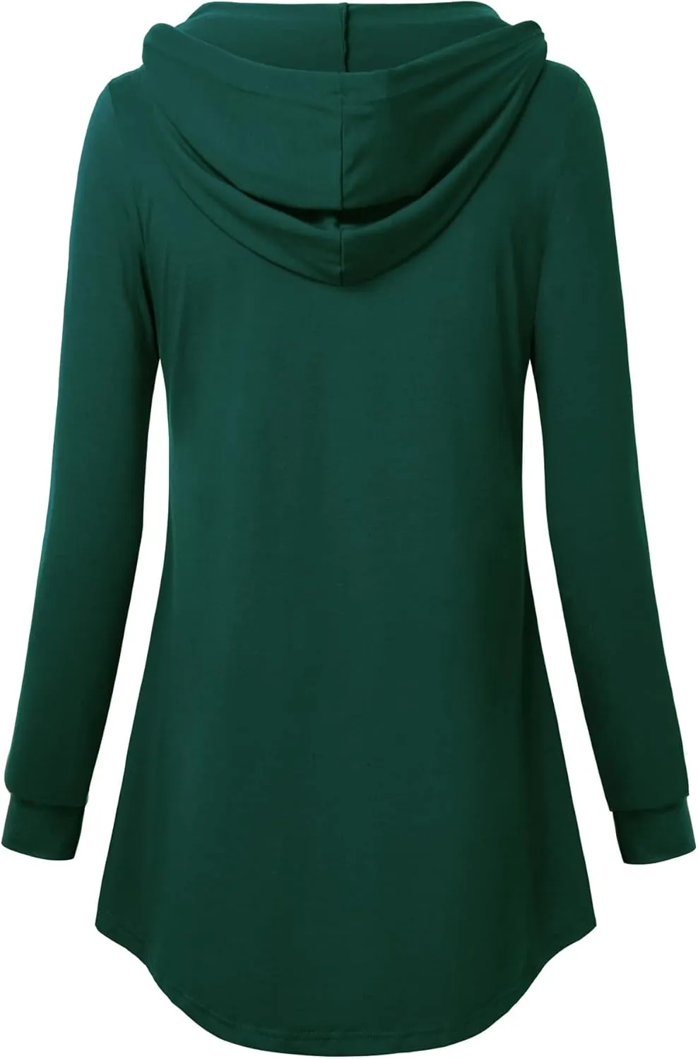 Lotusmile Women's Long Sleeve Hooded Tunic Tops Button Swing Pullover Hoodie Sweatshirts
