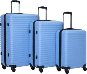 Luggage 3 Piece Sets with TSA Lock,Spinner Wheels,2Hooks,Lightweight & Durable Expandable Suitcase(20"/24"/28"). (Light Blue)