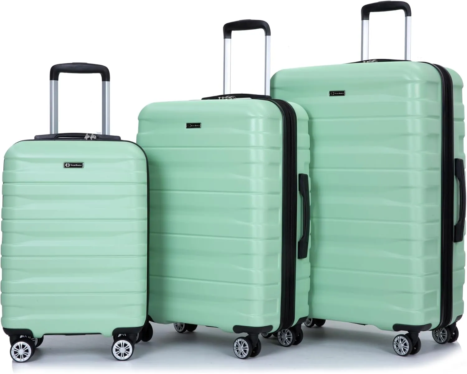Luggage 3 Piece Sets with TSA Lock,Spinner Wheels,2Hooks,Lightweight & Durable Expandable Suitcase(20"/24"/28"). (Light Green)