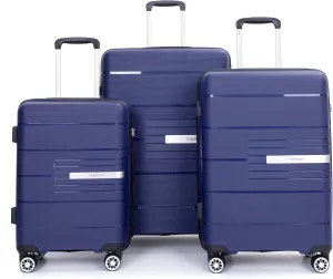 Luggage 3 Piece Sets with TSA Lock,Spinner Wheels,Carry On Hardside Travel Luggage(20"/24"/28"). (Navy)
