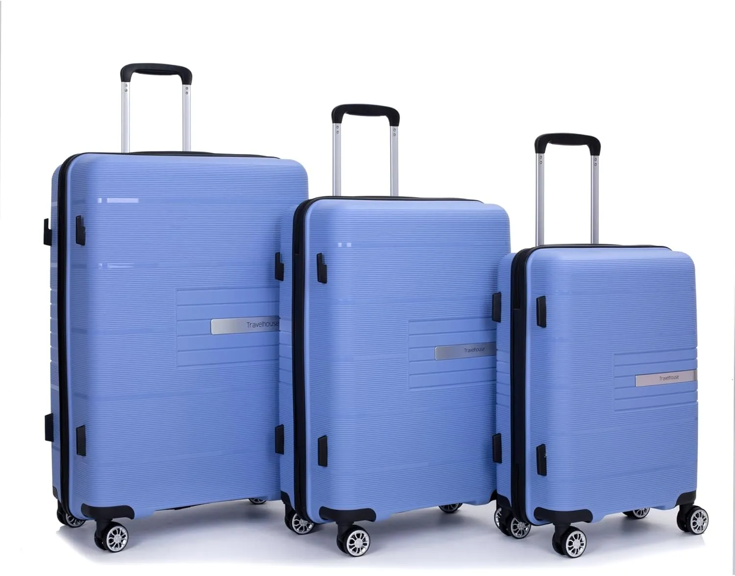 Luggage 3 Piece Sets with TSA Lock,Spinner Wheels,Carry On Hardside Travel Luggage(20"/24"/28"). (Purplish Blue)