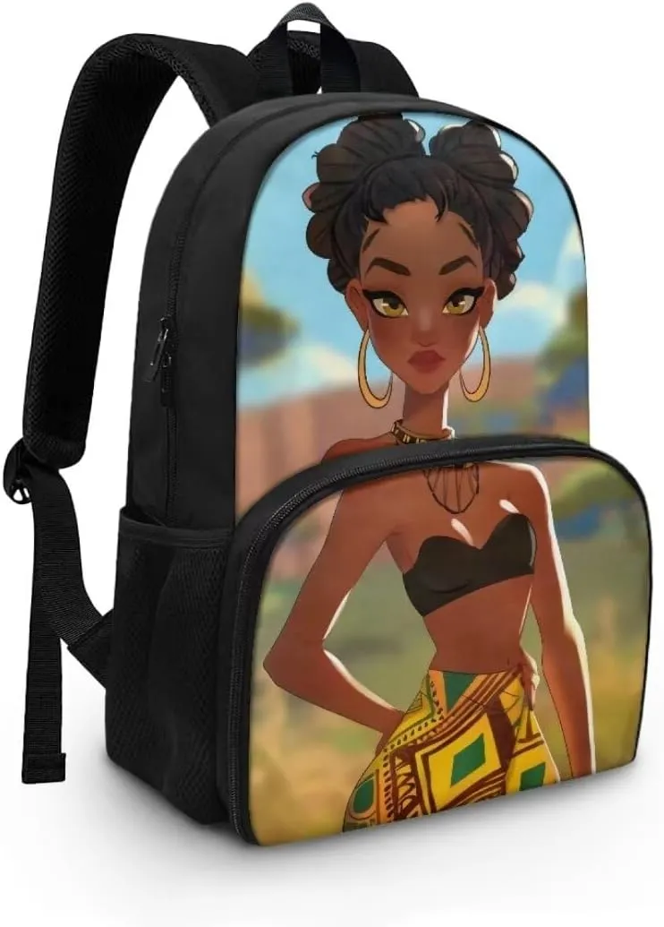 Lunch Backpack for Men,African Girl Insulated Cooler Backpack Lunch Box Backpack, Extra Large Daypack College Backpack, Water Resistant Work Backpack for Travel