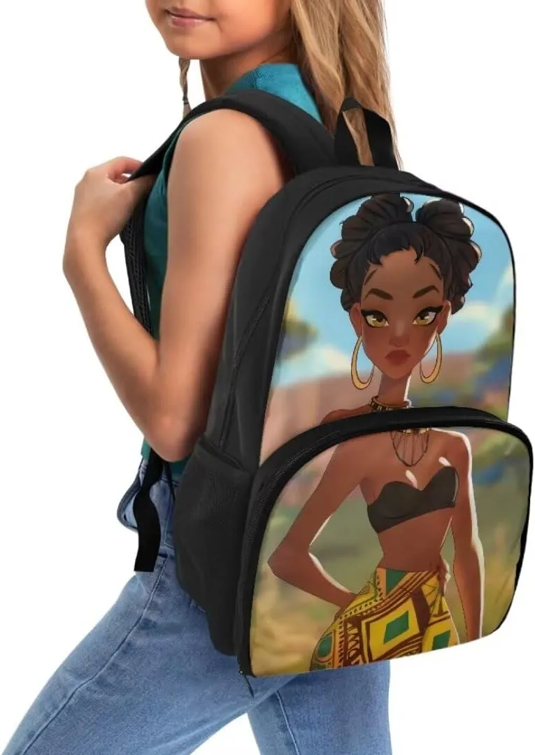 Lunch Backpack for Men,African Girl Insulated Cooler Backpack Lunch Box Backpack, Extra Large Daypack College Backpack, Water Resistant Work Backpack for Travel
